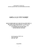 KHẢO NGHIỆM HIỆU QUẢ MỘT SỐ LOẠI PHÂN BÓN LÁ ĐẾN KHẢ NĂNG SINH TRƯỞNG VÀ NĂNG SUẤT CỦA CÂY HOA LÀI (Jasminum sambac L.) TẠI XÃ NHỊ BÌNH, HUYỆN HÓC MÔN THÀNH PHỐ HỒ CHÍ MINH