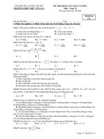 Đề thi KSCL Toán 12 năm học 2018 – 2019 trường THPT Nhữ Văn Lan – Hải Phòng