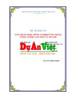 Lập dự án Xây dựng khu Nông nghiệp ứng dụng công nghệ cao Cư MGar  Xuân Thiện