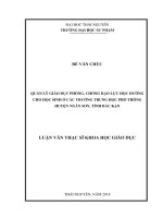 Quản lý giáo dục phòng, chống bạo lực học đường cho học sinh ở các trường trung học phổ thông huyện Ngân Sơn, tỉnh Bắc Kạn (LV thạc sĩ)