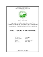 Thực hiện quy trình chăm sóc, nuôi dưỡng và phòng trị bệnh cho lợn nái sinh sản tại trang trại ngô hồng gấm   xã hợp thanh – huyện lương sơn – tỉnh hòa bình 