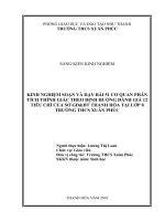Kinh nghiệm soạn và dạy bài 51 cơ quan phân tích thính giác theo định hướng đánh giá 12 tiêu chí của sở GDĐT thanh hóa tại lớp 8 trường THCS xuân phúc 