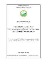 Thực trạng và giải pháp xây dựng nông thôn mới trên địa bàn huyện Tân Kỳ, tỉnh Nghệ An (Luận văn thạc sĩ)