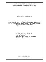 Phương pháp dạy giờ học sáng tạo trong môn ngữ văn ở trường THCS nhằm gây hứng thú cho học sinh trong giờ học 