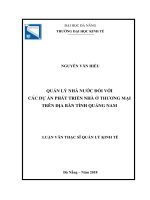 Quản lý nhà nước đối với các dự án phát triển nhà ở thương mại trên địa bàn tỉnh quảng nam