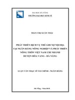 Phát triển dịch vụ thẻ ghi nợ nội địa tại ngân hàng nông nghiệp và phát triển nông thôn việt nam   chi nhánh huyện hòa vang, thành phố đà nẵng