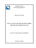 Quản lý nhà nước đối với công nghiệp trên địa bàn tỉnh quảng nam