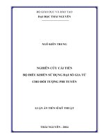 Nghiên cứuu cải tiến bộ điều khiển sử dụng đại số gia tử cho đối tượng phi tuyến (Luận án tiến sĩ)