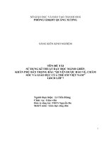 skkn sử dụng kỹ thuật mảnh ghép, khăn phủ bàn trong bài quyền được bảo vệ, chăm sóc và giáo dục của trẻ em việt nam GDCD lớp 7 