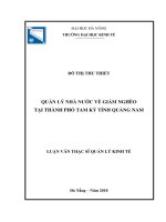Quản lý nhà nước về giảm nghèo tại thành phố tam kỳ tỉnh quảng nam