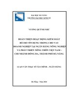 Hoàn thiện hoạt động kiểm soát rủi ro tín dụng trong cho vay doanh nghiệp tại ngân hàng nông nghiệp và phát triển nông thôn việt nam   chi nhánh đống đa, thành phố đà nẵng