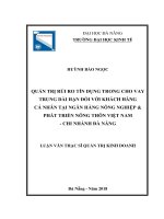 Quản trị rủi ro tín dụng trong cho vay trung dài hạn đối với khách hàng cá nhân tại ngân hàng nông nghiệp  phát triển nông thôn việt nam   chi nhánh đà nẵng