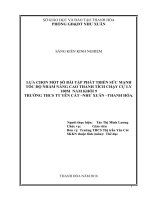 Lựa chọn một số bài tập phát triển sức mạnh tốc độ nhằm năng cao thành tích chạy cự li 100m nam khối 9 trường THCS TT yên cát, huyện như xuân, tỉnh thanh hóa 