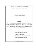 Áp dụng phương pháp dạy học tích cực theo chuẩn kiến thức, kĩ năng môn lịch sử cấp trung học cơ sở ở vùng bãi ngang huyện quảng xương 