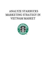 ANALYZE STARBUCKS MARKETING STRATEGY IN VIETNAM MARKET