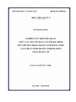 Nghiên cứu mối liên quan giữa các yếu tố nguy cơ với đặc điểm tổn thương động mạch vành bằng chụp cắt lớp vi tính 256 dãy ở bệnh nhân tăng huyết áp (Luận án tiến sĩ)