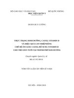 Thực trạng dinh dưỡng, canxi, vitamin d và hiệu quả can thiệp bằng chế độ ăn giàu canxi, bổ sung vitamin d cho trẻ em 9 tuổi tại thành phố hải dương (tt) 