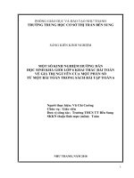 Một số kinh nghiệm hướng dẫn học sinh khá, giỏi lớp 6 khai thác bài toán về giá trị nguyên của một phân số từ một bài toán trong sách bài tập toán 6 