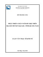 Phát triển chăn nuôi bò thịt trên địa bàn huyện đại lộc, tỉnh quảng nam