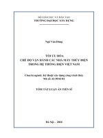 Tối ưu hóa chế độ vận hành các nhà máy thủy điện trong hệ thống điện việt nam (tt) 