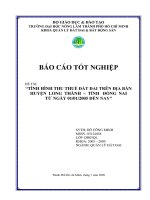 TÌNH HÌNH THU THUẾ ĐẤT ĐAI TRÊN ĐỊA BÀN HUYỆN LONG THÀNH – TỈNH ĐỒNG NAI TỪ NGÀY 01012005 ĐẾN NAY