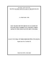 Đẩy mạnh chuyển dịch cơ cấu kinh tế ngành công nghiệp gắn với phát triển kinh tế tỉnh thái nguyên đến năm 2020