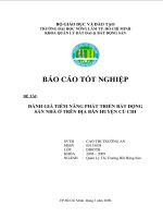 ĐÁNH GIÁ TIỀM NĂNG PHÁT TRIỂN BẤT ĐỘNG SẢN NHÀ Ở TRÊN ĐỊA BÀN HUYỆN CỦ CHI