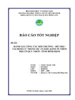 ĐÁNH GIÁ CÔNG TÁC BỒI THƯỜNG  HỖ TRỢ  TÁI ĐỊNH CƯ TRONG DỰ ÁN KHU KINH TẾ NHƠN HỘI TP.QUY NHƠN TỈNH BÌNH ĐỊNH