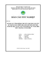 ĐÁNH GIÁ TÌNH HÌNH CHUYỂN NHƯỢNG QUYỀN SỬ DỤNG ĐẤT TRÊN ĐỊA BÀN HUYỆN ĐẤT ĐỎ, TỈNH BÀ RỊA VŨNG TÀU GIAI ĐOẠN TỪ NĂM 2003 ĐẾN THÁNG 6 NĂM 2009