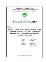 ÑAÙNH GIAÙ TÌNH HÌNH CAÁP GIAÁY CHÖÙNG NHAÄN QUYEÀN SÖÛ DUÏNG ÑAÁT TREÂN ÑÒA BAØN HUYEÄN BÌNH CHAÙNH  THAØNH PHOÁ HOÀ CHÍ MINH GIAI ÑOAÏN 20052008