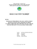 ĐÁNH GIÁ TÌNH HÌNH CẤP GIẤY CHỨNG NHẬN QUYỀN SỬ DỤNG ĐẤT CHO HỘ GIA ĐÌNH CÁ NHÂN TRÊN ĐỊA BÀN PHƯỜNG QUANG TRUNG THÀNH PHỐ KON TUM GIAI ĐOẠN 200562009 