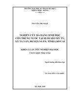 Nghiên cứu đa dạng sinh học côn trùng nước tại suối Séo Mý Tỷ, xã Tả Van, huyện Sa Pa, tỉnh Lào Cai