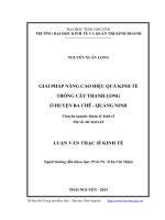 Giải pháp nâng cao hiệu quả kinh tế trồng cây thanh long ở huyện Ba Chẽ  Quảng Ninh (Luận văn thạc sĩ)
