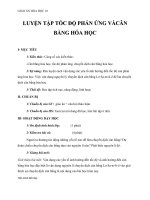 Giáo án Hóa học 10 bài 39: Luyện tập Tốc độ phản ứng và cân bằng hóa học