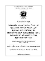 Luận văn thạc sĩ quản trị kinh doanh về giải pháp hoàn thiện công tác quản trị nguồn nhân lực