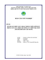 ĐÁNH GIÁ HIỆU QUẢ HOẠT ĐỘNG MÔI GIỚI BẤT ĐỘNG SẢN CỦA MỘT SỐ CÔNG TY TRÊN ĐỊA BÀN THÀNH PHỐ HỒ CHÍ MINH