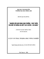 Nghiên cứu khả năng sinh trưởng, phát triển của một số giống lúa nếp tại Vị Xuyên  Hà Giang (Luận văn thạc sĩ)