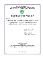 CÔNG TÁC BỒI THƯỜNG GIẢI PHÓNG MẶT BẰNG TÁI ĐỊNH CƯ TRÊN ĐỊA BÀN THÀNH PHỐ HỒ CHÍ MINH _ THỰC TRẠNG VÀ GIẢI PHÁP