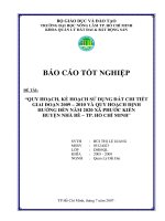 QUY HOẠCH, KẾ HOẠCH SỬ DỤNG ĐẤT CHI TIẾT GIAI ĐOẠN 2009 – 2010 VÀ QUY HOẠCH ĐỊNH HƯỚNG ĐẾN NĂM 2020 XÃ PHƯỚC KIỂN HUYỆN NHÀ BÈ – TP. HỒ CHÍ MINH