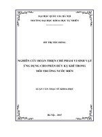 Nghiên cứu hoàn thiện chế phẩm vi sinh vật ứng dụng cho phân hủy kỵ khí trong môi trường nước biển 