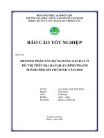 PHƯƠNG PHÁP XÂY DỰNG BẢNG GIÁ ĐẤT Ở ĐÔ THỊ TRÊN ĐỊA BÀN QUẬN BÌNH THẠNH THÀNH PHỐ HỒ CHÍ MINH NĂM 2010