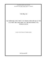 Đặc điểm địa chất thủy văn trong mối liên quan với cấu trúc địa chất khu vực thị trấn đồng văn, tỉnh hà giang 
