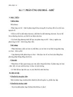 Giáo án Hóa học 10 bài 17: Phản ứng oxi hóa  khử