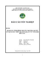 ĐÁNH GIÁ TÌNH HÌNH CHUYỂN NHƯỢNG QUYỀN SỬ DỤNG ĐẤT TRÊN ĐỊA BÀN QUẬN 9 TỪ NĂM 2004 ĐẾN NAY