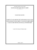 Nghiên cứu đặc điểm địa hóa môi trường nước, trầm tích góp phần sử dụng hợp lý tài nguyên thiên nhiên và bảo vệ môi trường đầm thị nại, tỉnh bình định 