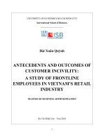 Antecedents and outcomes of customer incivility a study of frontline employees in vietnam’s retail industry 