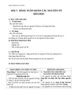 Giáo án Hóa học 10 bài 7: Bảng tuần hoàn các nguyên tố hóa học