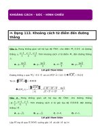 Câu hỏi trắc nghiệm môn toán hình học 12   chương 3   PP tọa độ trong không gian   KHOẢNG CÁCH góc HÌNH CHIẾU   file word có lời giải chi tiết doc 