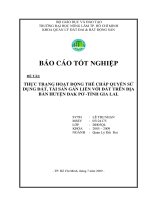 THỰC TRẠNG HOẠT ĐỘNG THẾ CHẤP QUYỀN SỬ DỤNG ĐẤT, TÀI SẢN GẮN LIỀN VỚI ĐẤT TRÊN ĐỊA BÀN HUYỆN ĐAK PƠ TỈNH GIA LAI.