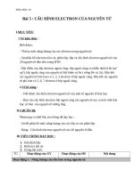 Giáo án Hóa học 10 bài 5: Cấu hình electron nguyên tử